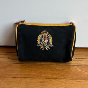 Vintage Ralph Lauren Canvas Cosmetic Pouch with Embroidered Logo